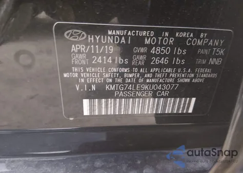 2019 Genesis G70 3.3T Advanced из США, поврежденный, VIN KMTG74LE9KU043077